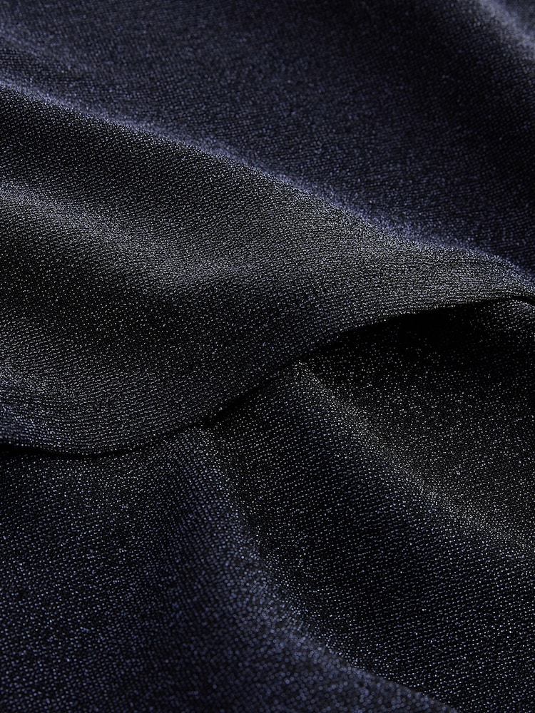 Navy Lurex Sparkle Cape Short Sleeve Top - Image 9 of 9 Navy Lurex Sparkle Cape Short Sleeve Top - Image 9 of 9