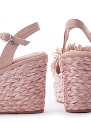 Moda in Pelle Natural Marco Pom Pom Wedge Sandals - Image 3 of 4