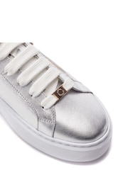 Moda in Pelle Bluebelle Lace Up Leather Slab Sole Trainers With Zip - תמונה 2 מתוך 3