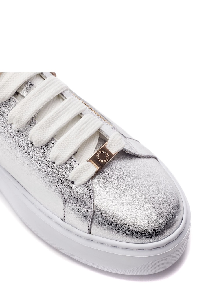 Moda in Pelle Bluebelle Lace Up Leather Slab Sole Trainers With Zip - תמונה 2 מתוך 3