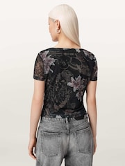 Negru - AllSaints Gabby Mesh Top - Imaginea 5 din 7