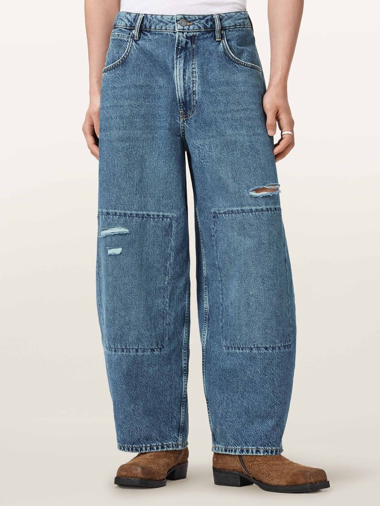 AllSaints Blue Barrel Slouch Jeans - Image 1 of 10