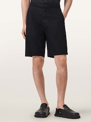 AllSaints Black Corbett Shorts - Image 1 of 6