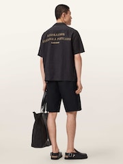 AllSaints Black Corbett Shorts - Image 4 of 6