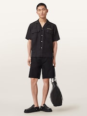 AllSaints Black Corbett Shorts - Image 5 of 6