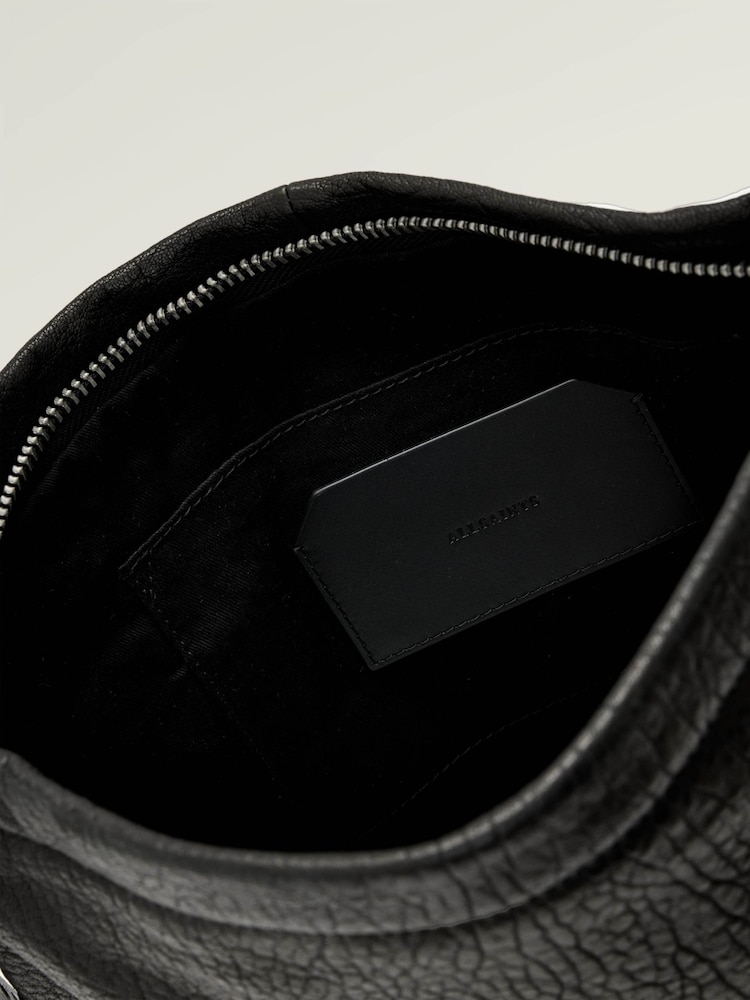 AllSaints Black Haven Flat Crossbody Bag - Image 2 of 7 AllSaints Black Haven Flat Crossbody Bag - Image 2 of 7