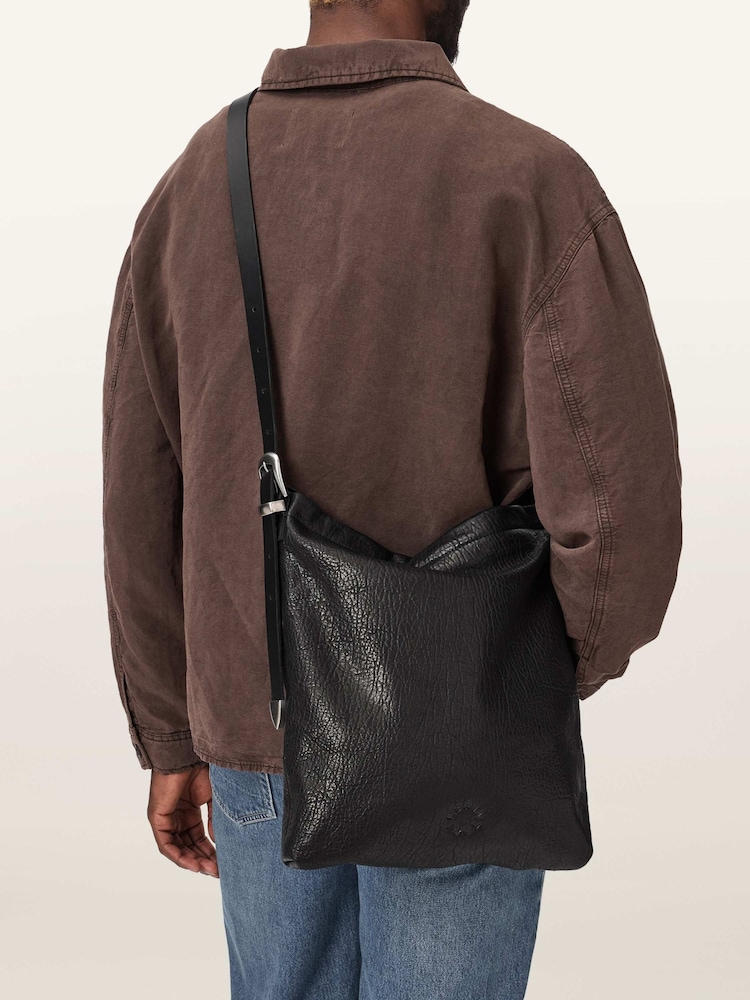 AllSaints Black Haven Flat Crossbody Bag - Image 7 of 7 AllSaints Black Haven Flat Crossbody Bag - Image 7 of 7