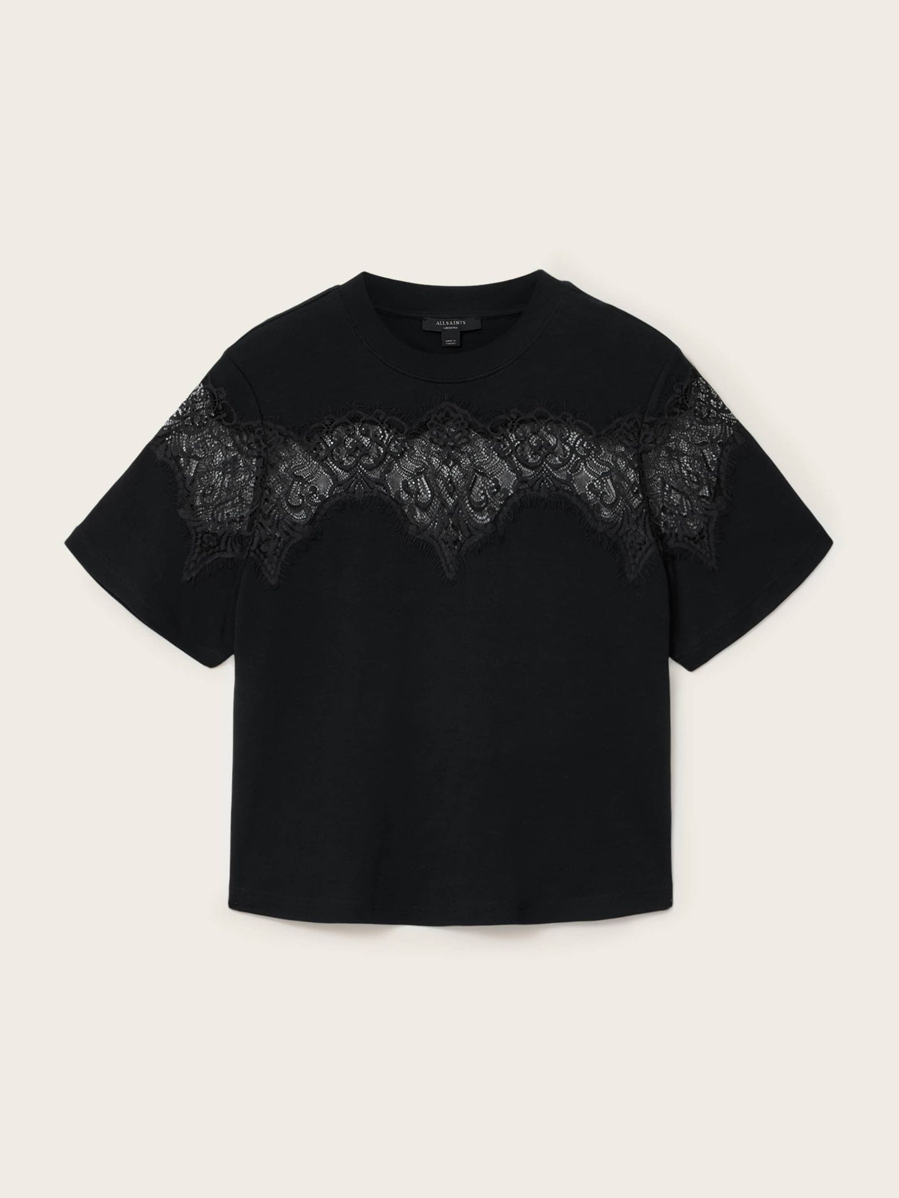 Buy AllSaints Black Lisa Lace T-Shirt from Next USA