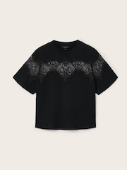 AllSaints Black Lisa Lace T-Shirt - Image 7 of 7