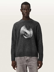 AllSaints Black Spinnin Crew Neck Jumper - Image 1 of 6
