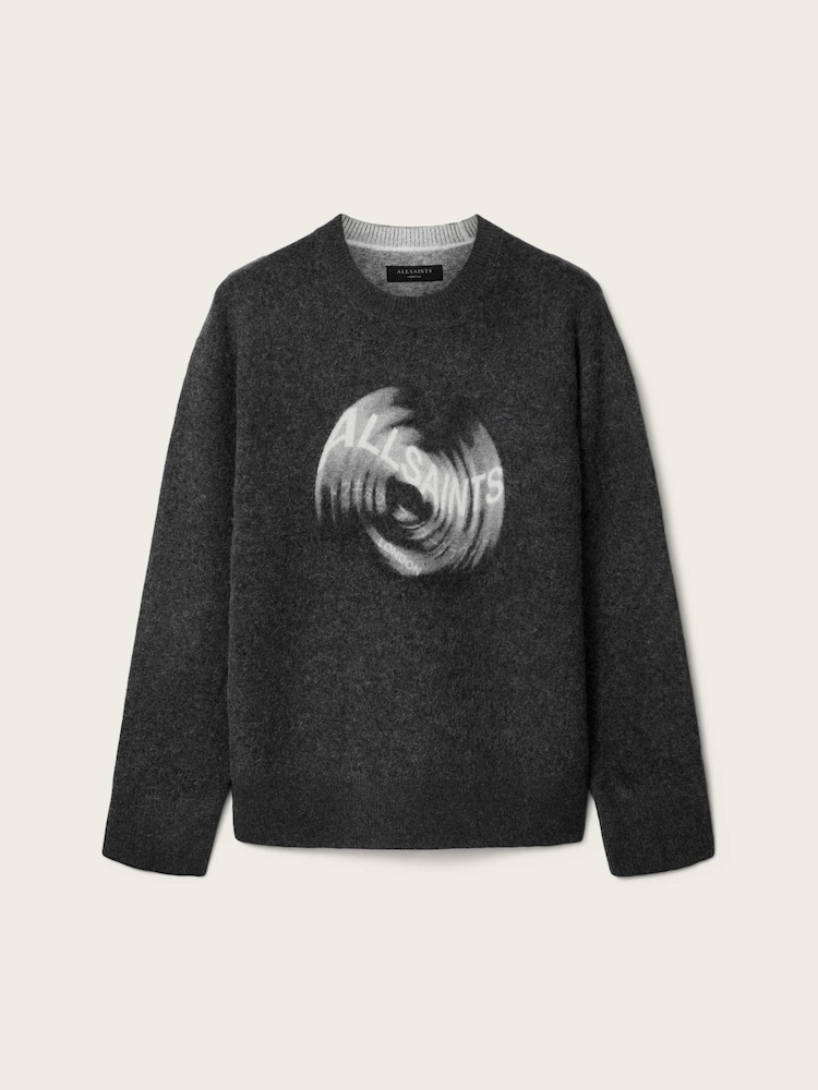 AllSaints Black Spinnin Crew Neck Jumper - Image 6 of 6