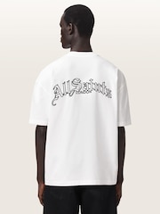 AllSaints White Descent Short Sleeve Crew Neck T-Shirt - Image 6 of 9