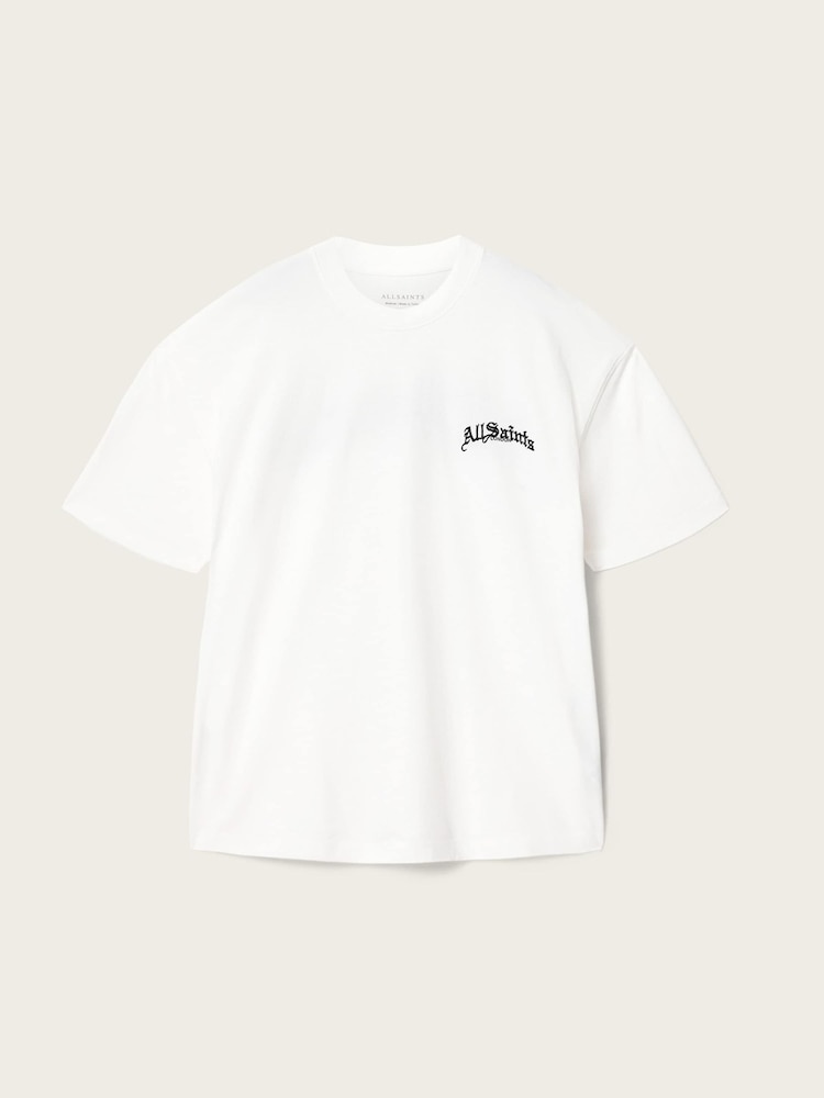 AllSaints White Descent Short Sleeve Crew Neck T-Shirt - Image 9 of 9