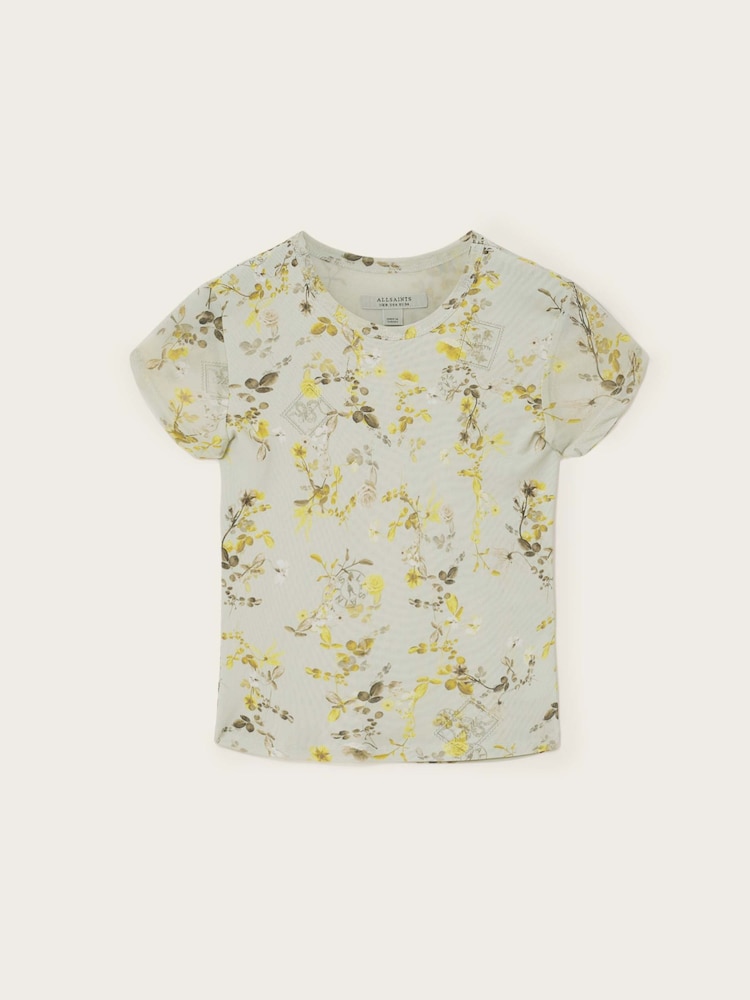 AllSaints Green Ellie Mesh T-Shirt - Image 8 of 8