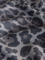Black/Grey Animal Print Satin Midi Skirt - Image 7 of 7