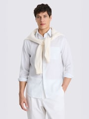 MOSS Blue Stripe Lightweight Oxford Shirt - Image 1 of 4