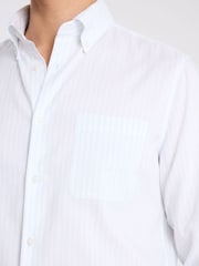 MOSS Blue Stripe Lightweight Oxford Shirt - Image 3 of 4