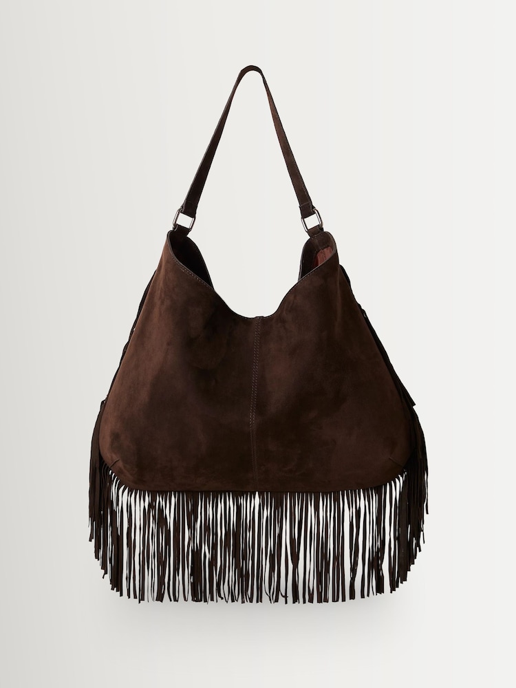 Free People Brown Finn Fringe Shoulder Bag - Image 1 of 4 Free People Brown Finn Fringe Shoulder Bag - Image 1 of 4