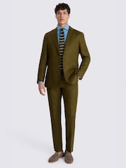 MOSS Green Tailored Fit Twill Linen Suit Jacket - Image 2 of 5