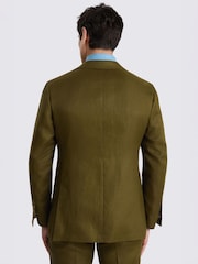 MOSS Green Tailored Fit Twill Linen Suit Jacket - Image 3 of 5