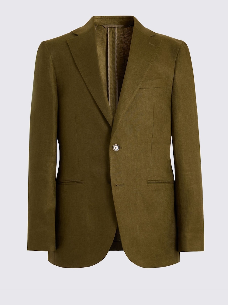 MOSS Green Tailored Fit Twill Linen Suit Jacket - Image 5 of 5 MOSS Green Tailored Fit Twill Linen Suit Jacket - Image 5 of 5