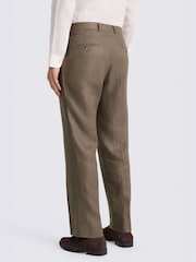 MOSS Brown Relaxed Fit Linen Suit Trousers - Image 2 of 3