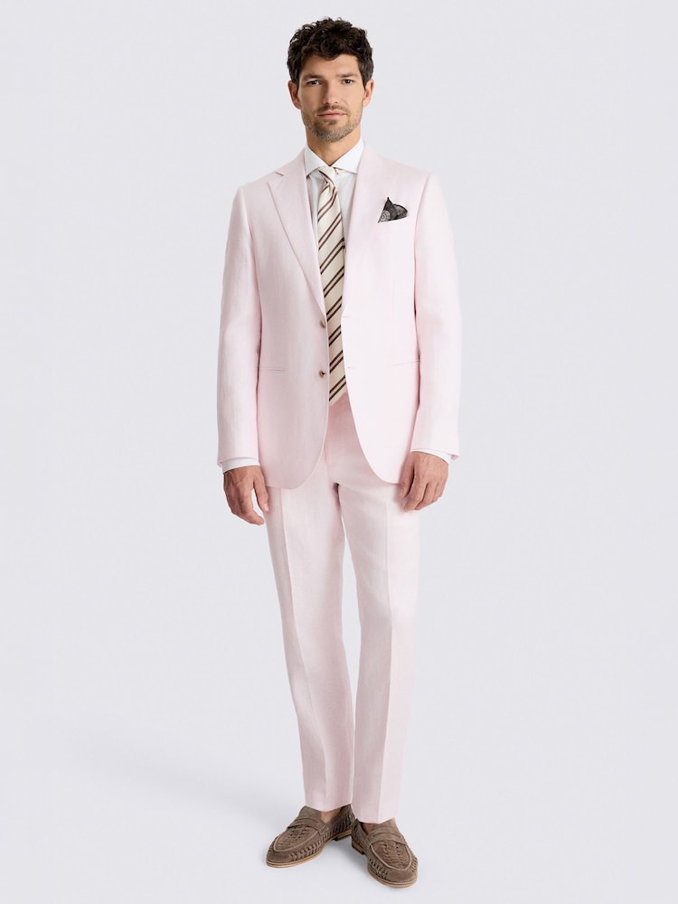 سترة بدلة من نسيج تويل الكتان بتفصيل مفصل من MOSS - Image 2 of 5