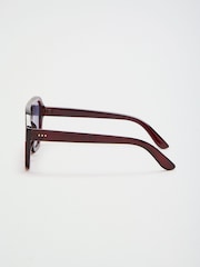 Friends Like These Burgundy Red Fashion Aviator Sunglasses - Image 5 of 6