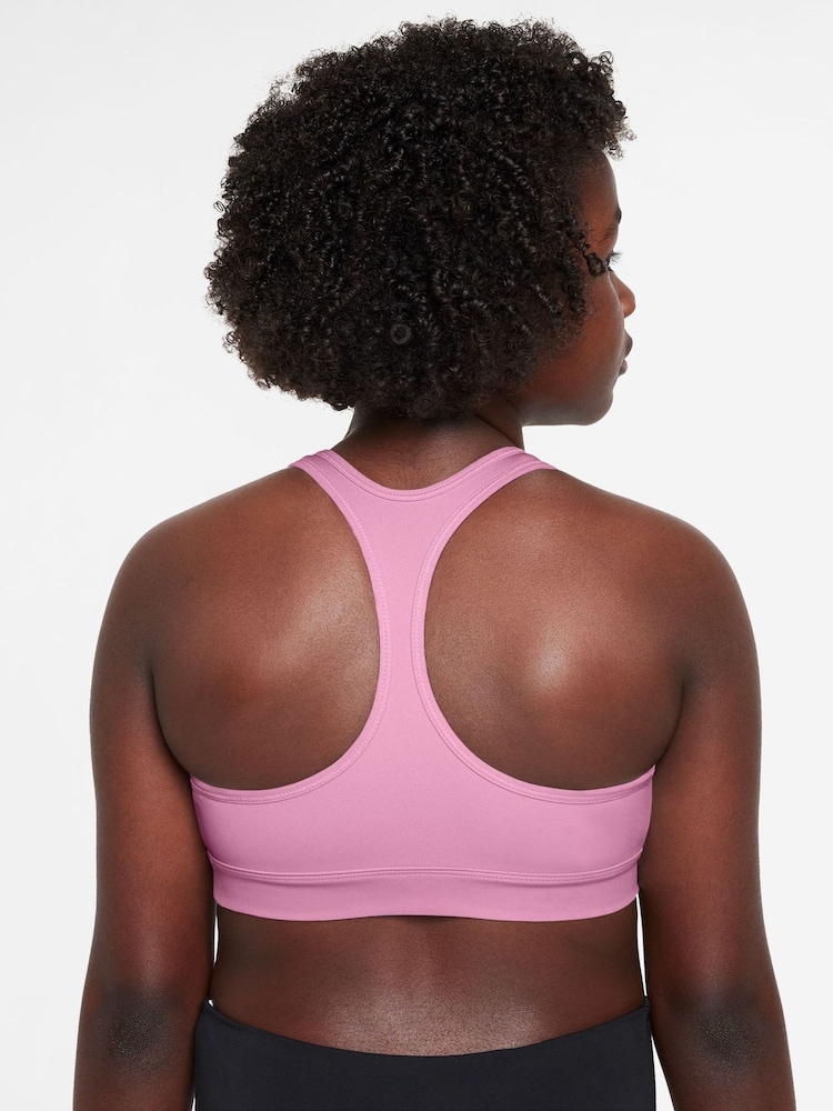Nike Pink Rise Dri-FIT Swoosh Support Bra - Image 2 of 3 Nike Pink Rise Dri-FIT Swoosh Support Bra - Image 2 of 3
