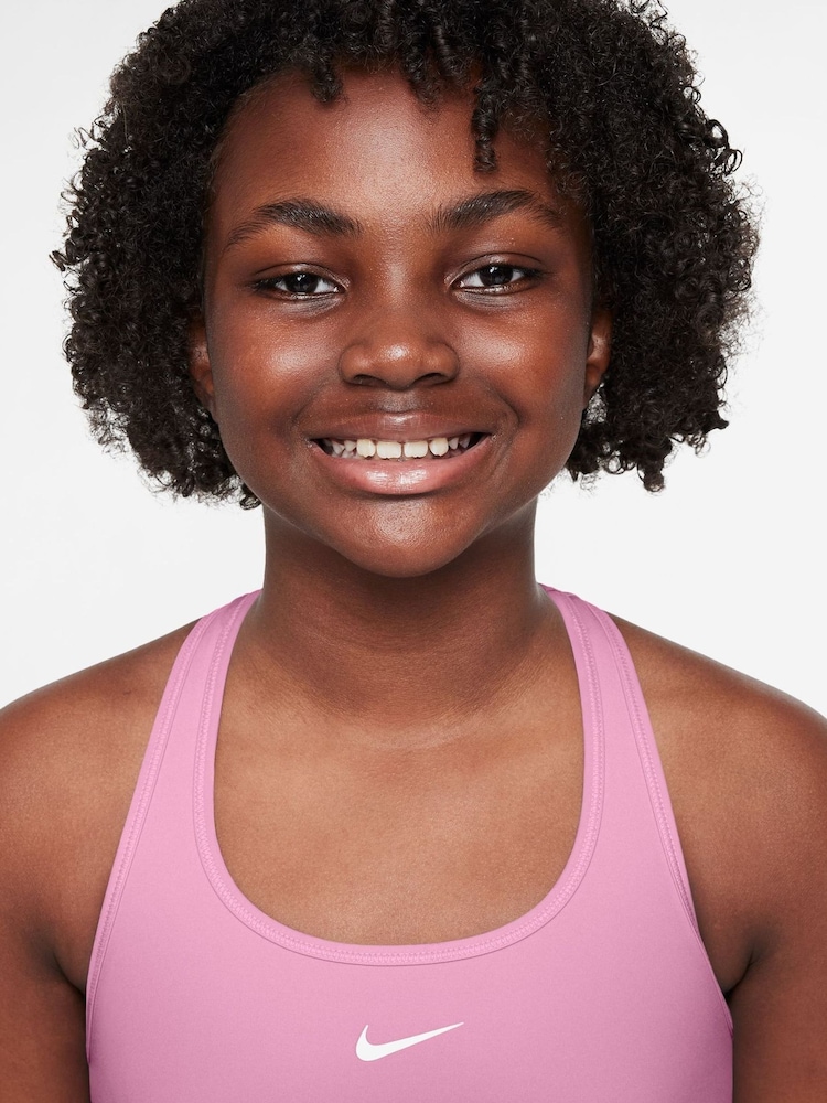 Nike Pink Rise Dri-FIT Swoosh Support Bra - Image 3 of 3 Nike Pink Rise Dri-FIT Swoosh Support Bra - Image 3 of 3