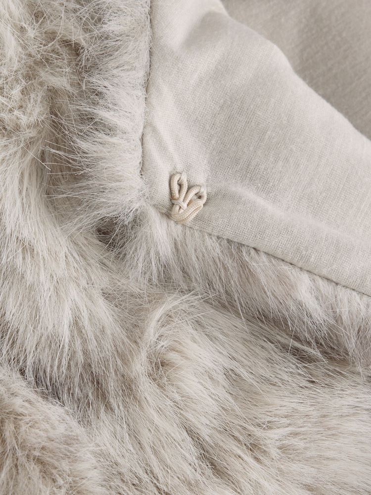 Grey Animal Print Faux Fur Jacket - Image 9 of 9 Grey Animal Print Faux Fur Jacket - Image 9 of 9