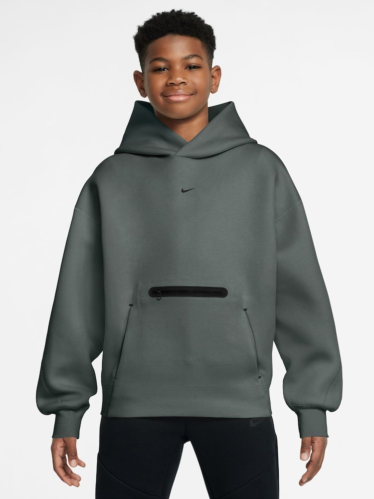 Nike Camo Green Sportswear Tech Fleece Oversized Pullover Hoodie - Image 1 of 3 Nike Camo Green Sportswear Tech Fleece Oversized Pullover Hoodie - Image 1 of 3