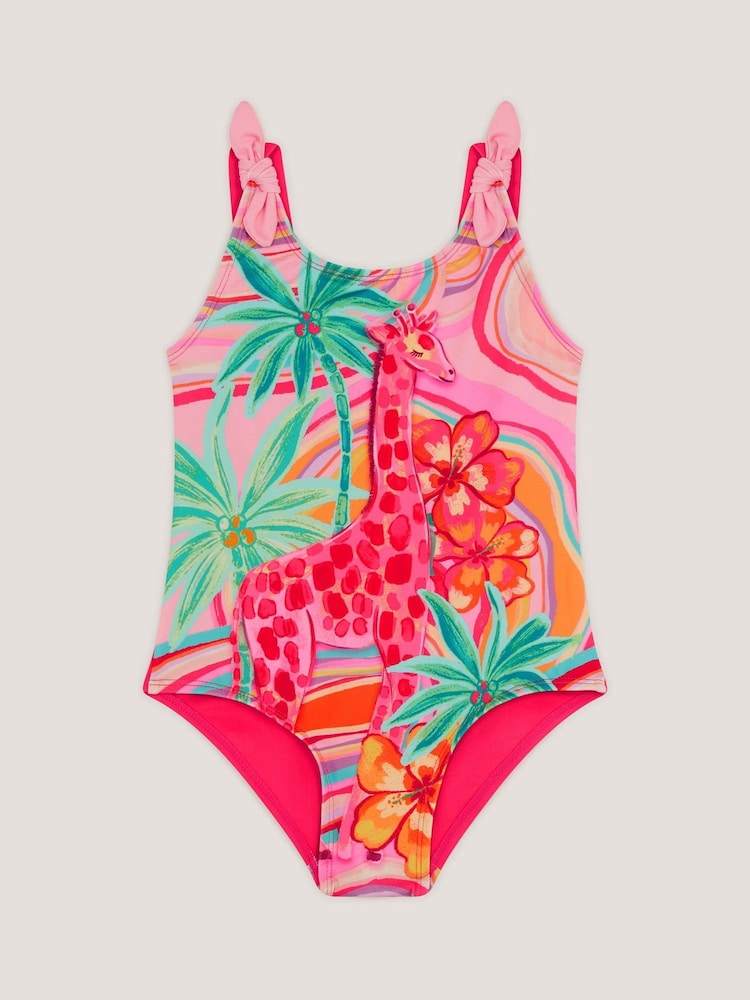 Monsoon Orange Giraffe Print Swimsuit - Image 2 of 4