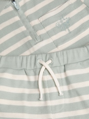 Monsoon Green Stripe Jersey Shirt & Shorts Set - Image 4 of 4