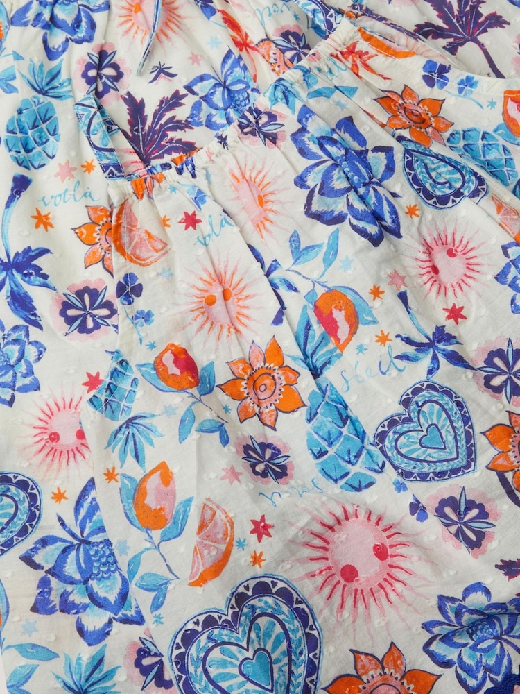 Monsoon Blue /Cream Summer Print Sleeveless Top & Trousers Set - Image 4 of 4 Monsoon Blue /Cream Summer Print Sleeveless Top & Trousers Set - Image 4 of 4