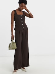 JD Williams Brown Textured Waist Coat - Image 1 of 4