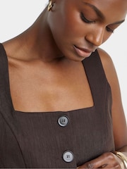 JD Williams Brown Textured Waist Coat - Image 4 of 4