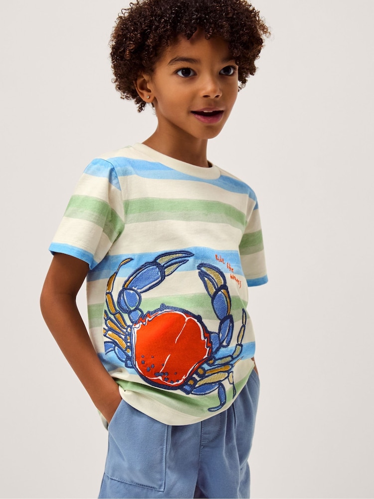 Monsoon Blue Crab Stripe T-Shirt - Image 1 of 4 Monsoon Blue Crab Stripe T-Shirt - Image 1 of 4