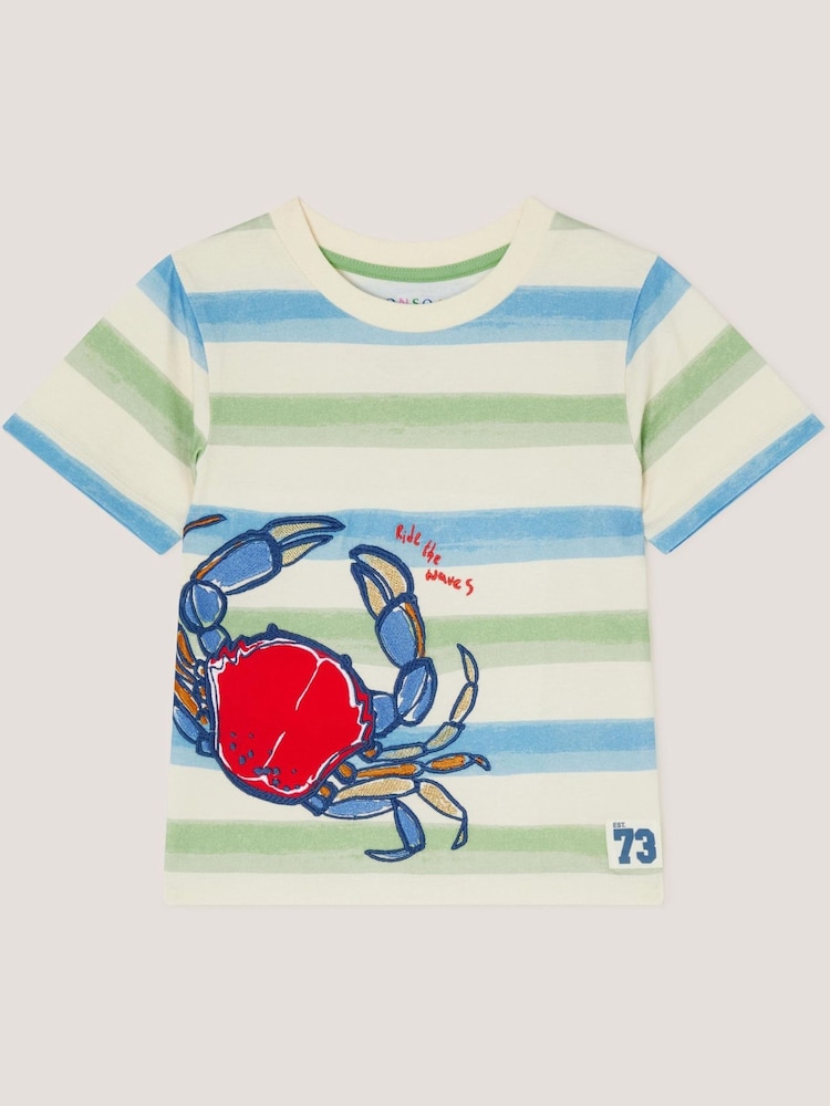 Monsoon Blue Crab Stripe T-Shirt - Image 2 of 4 Monsoon Blue Crab Stripe T-Shirt - Image 2 of 4
