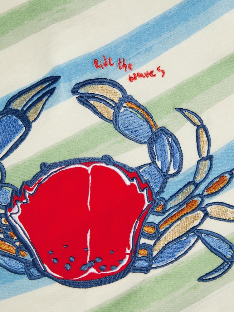 Monsoon Blue Crab Stripe T-Shirt - Image 4 of 4 Monsoon Blue Crab Stripe T-Shirt - Image 4 of 4