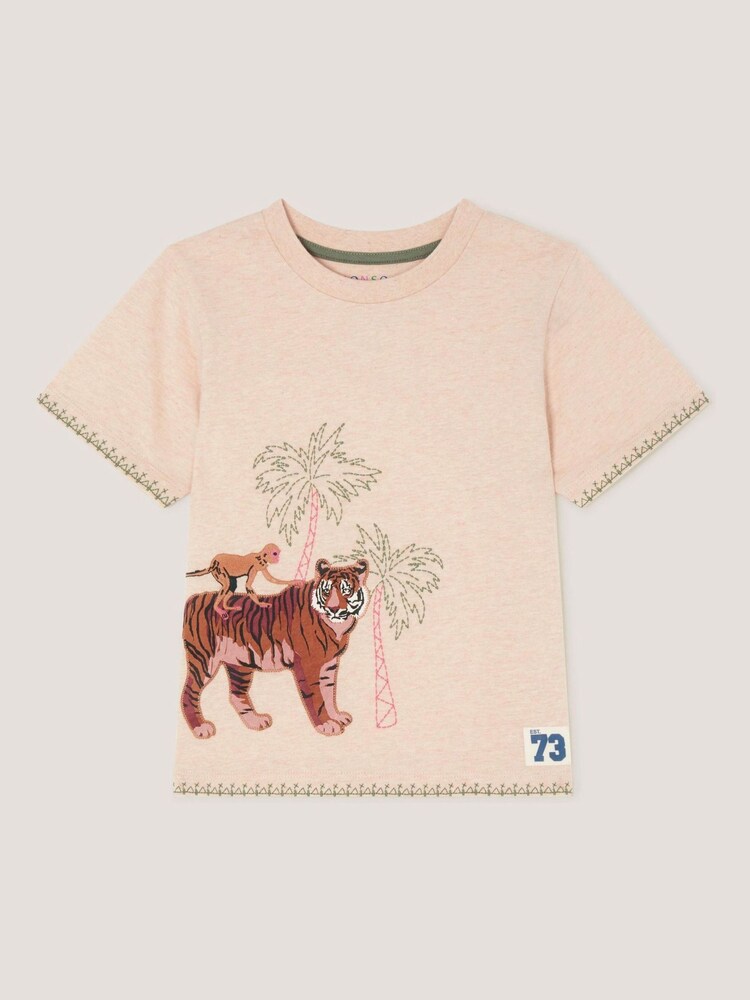 Monsoon Cream Embroidered Tiger T-Shirt - Image 2 of 4