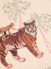 Monsoon Cream Embroidered Tiger T-Shirt - Image 4 of 4