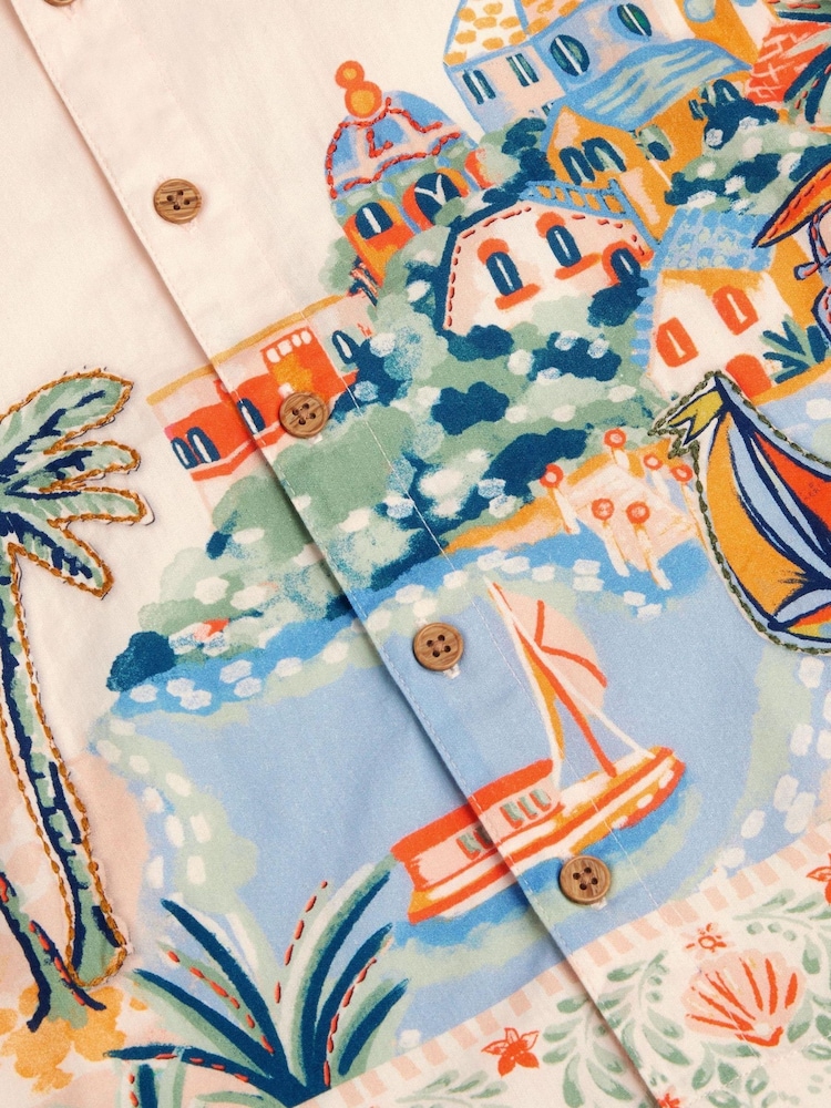 Monsoon Cream Scenic Embroidered Shirt - Image 4 of 4