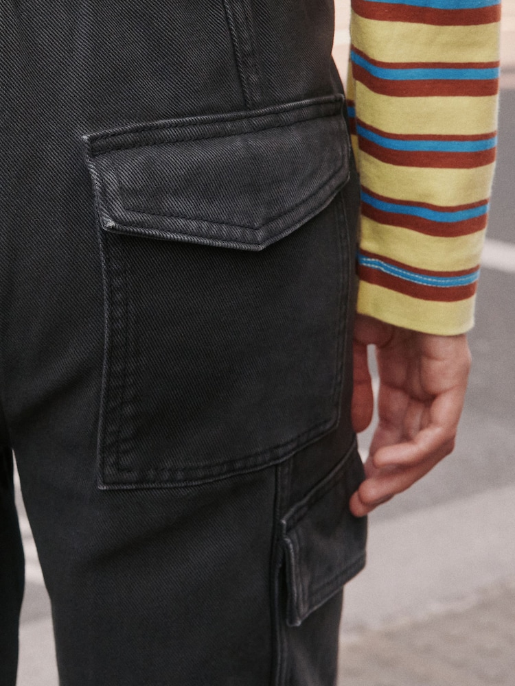 Вимитий чорний - Barrel Leg Cargo Trousers - Image 4 of 4 Вимитий чорний - Barrel Leg Cargo Trousers - Image 4 of 4