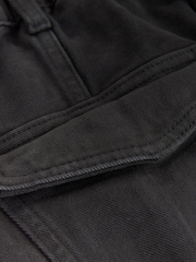 Washed Black Barrel Leg Cargo Trousers - Image 7 of 7