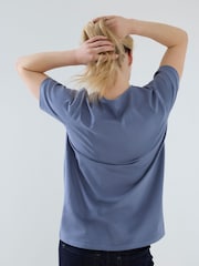 Jojo Maman Bébé Mid Blue Oversized Boyfriend Maternity Shirt - Image 3 of 5