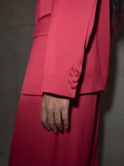 Red Satin Single Breasted Blazer - Image 4 of 7