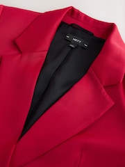 Red Satin Single Breasted Blazer - Image 6 of 7