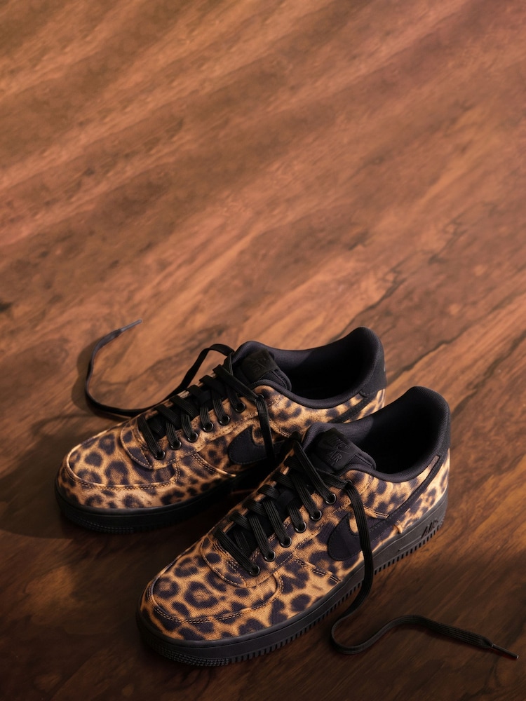Nike Natural Leopard Print Air Force 1 Trainers - Image 1 of 9 Nike Natural Leopard Print Air Force 1 Trainers - Image 1 of 9