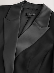 Black Tuxedo Suit Double Breasted Jacket - Image 6 of 7
